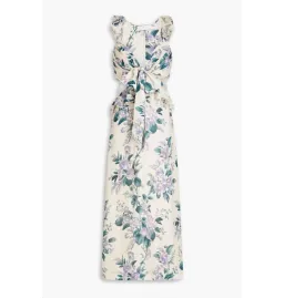 Zimmermann Cassia Ruffle Midi Dress Hydrangea Floral Size 2 / AU 12 for rent on The Volte - image 3
