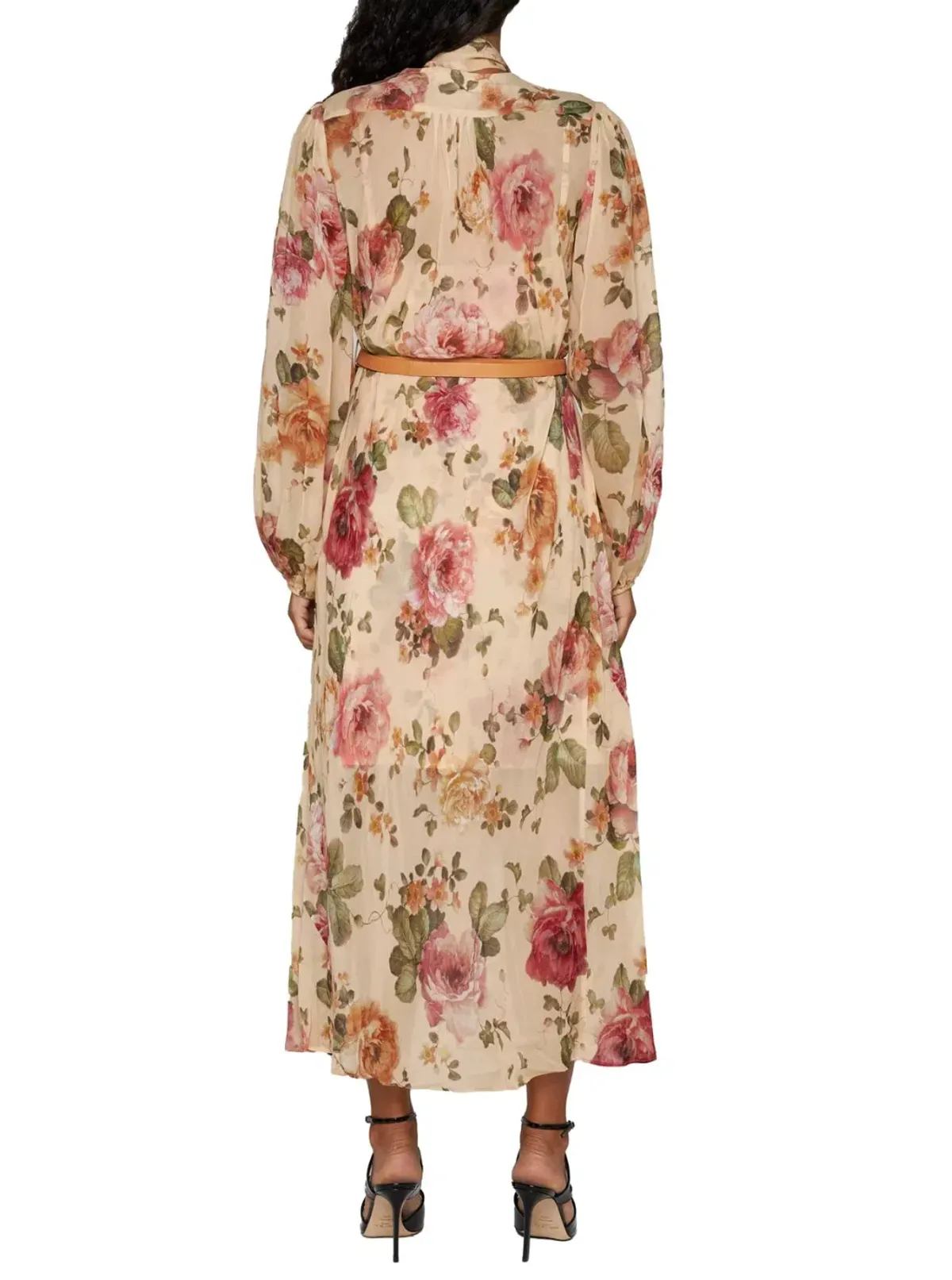 Zimmermann Luminosity Billow Dress Latte Floral Print Size 1 / AU 10 - Image 2