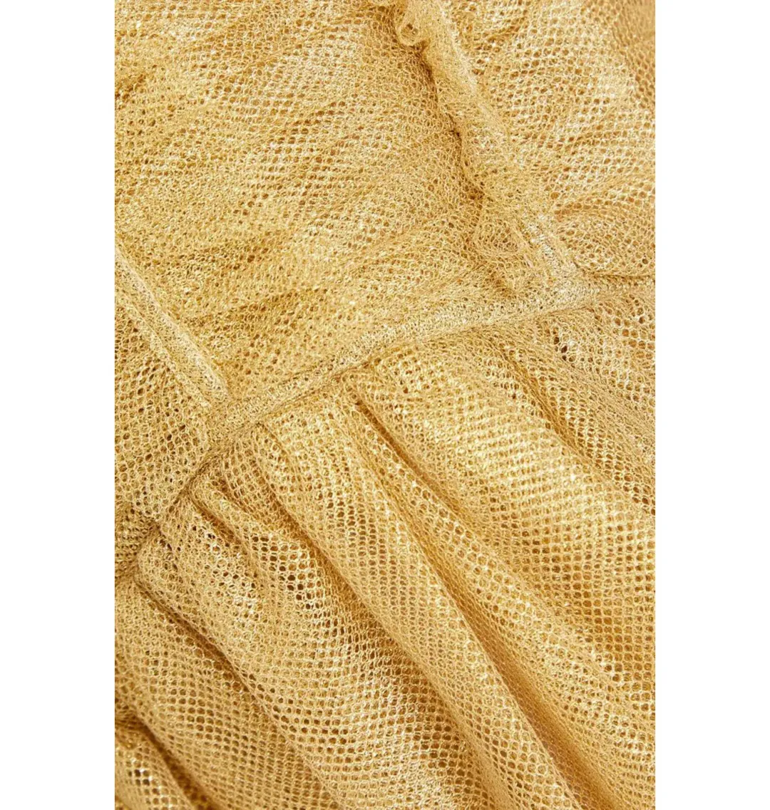Zimmermann Prima Off Shoulder Dress Gold Size 1 / AU 10 for rent on The Volte - main image