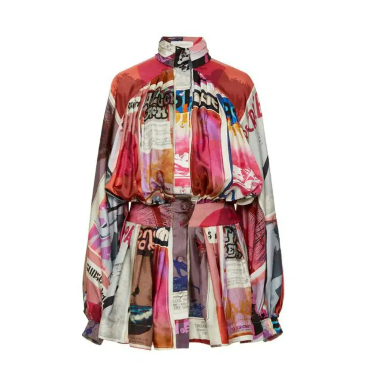 Zimmermann Wavelength Sleeve Mini Dress Pink Poster Print Size 0 / AU 8 - Image 4