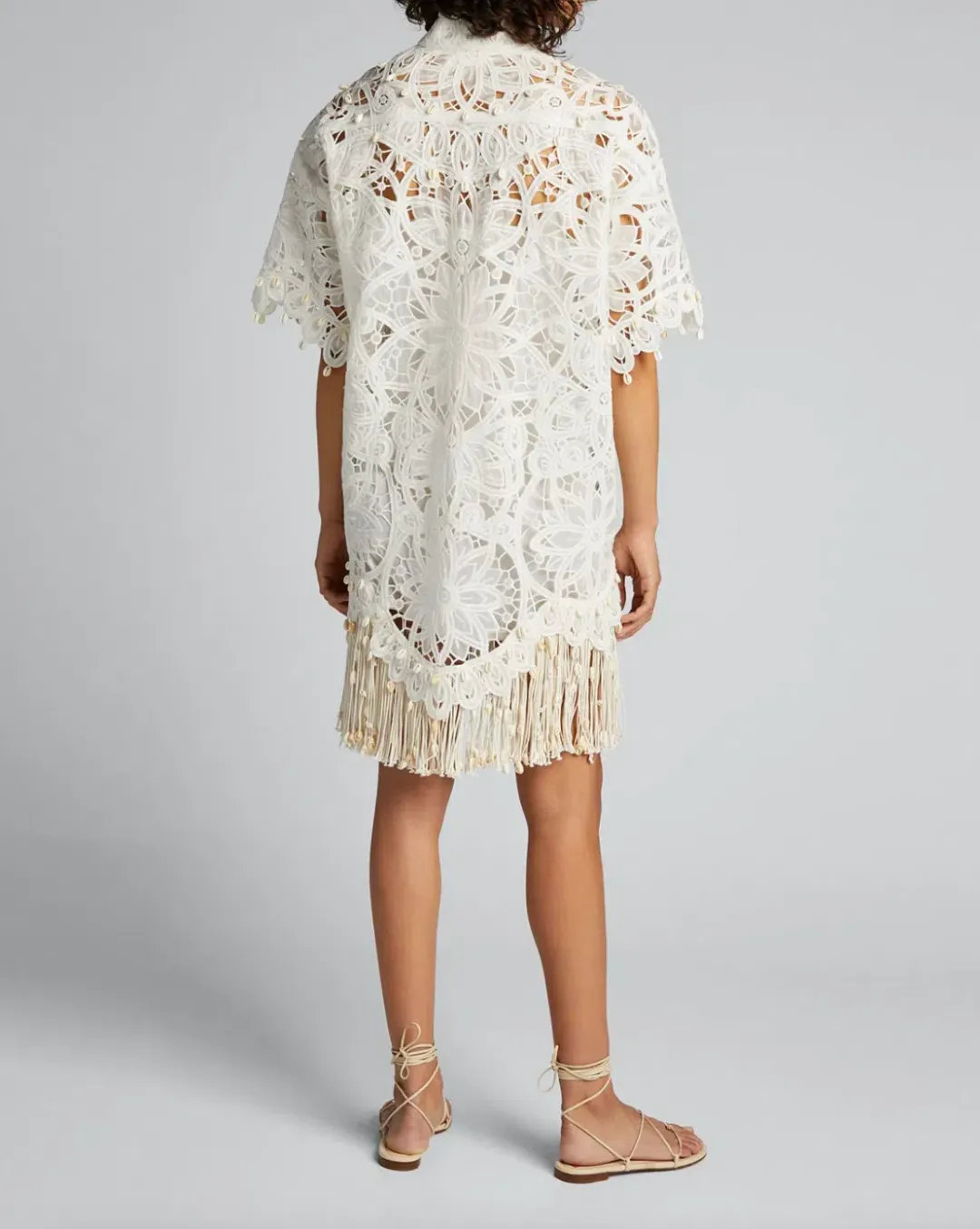 Zimmermann Wavelength Shirt Dress Ivory Size 0 / AU 8 for rent on The Volte - main image