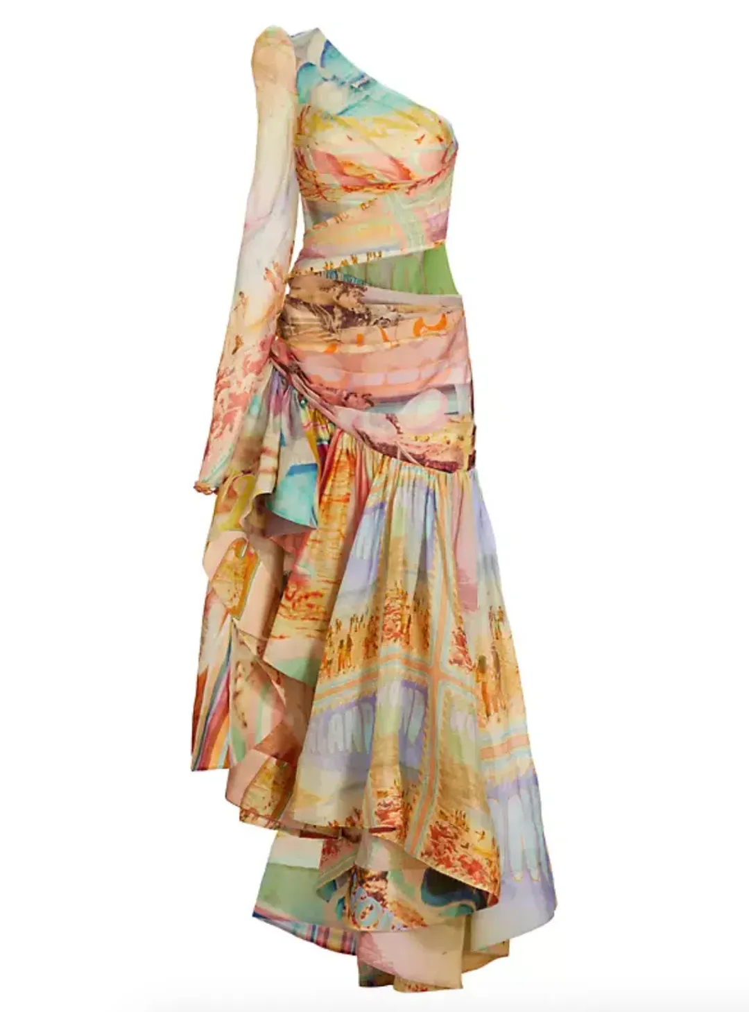 Zimmermann Tama Asymmetric Cut Out Dress Poster Print Size 0 / AU 8 for rent on The Volte - main image