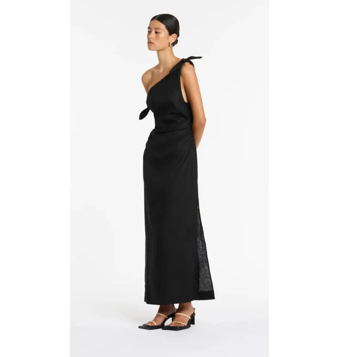 Sir The Label Bettina Off Shoulder Dress Black Size 2 / AU 10 for rent on The Volte - main image