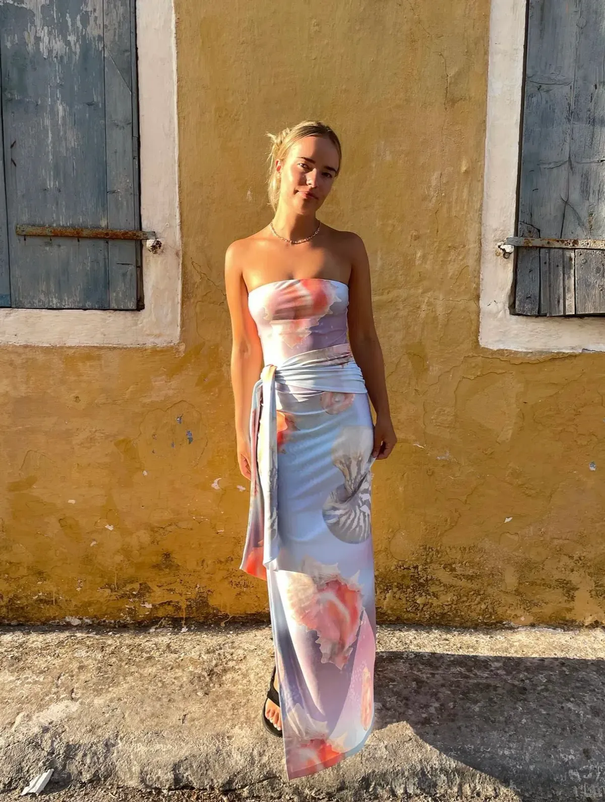 Odysseus & Penelope Draped Strapless Dress Ocean Pearl Size Extra Small / AU 6 - Image 3