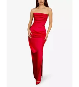 House of CB Adrienne Strapless Corset Maxi Dress Red Size 6 for rent on The Volte - image 1