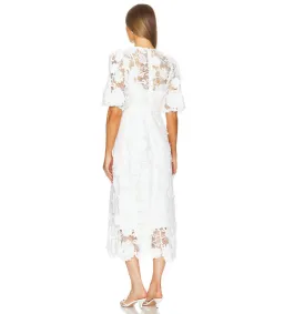 Zimmermann The Halliday Lace Flower Dress In Ivory Size 2/ Au12 for rent on The Volte - image 2