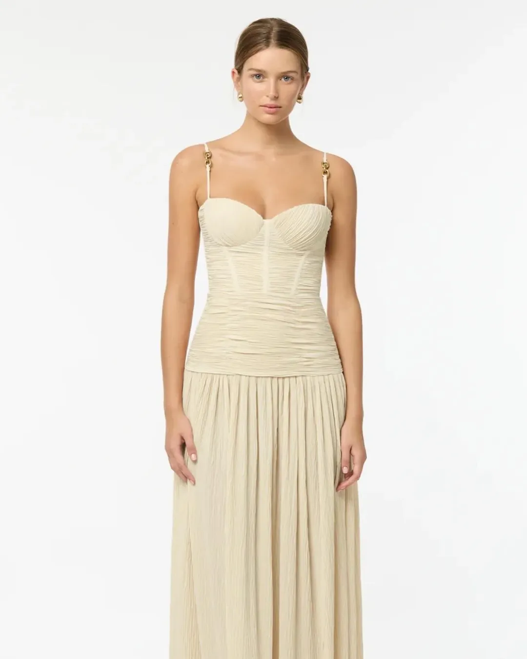 Manning Cartell Double Time Pleat Dress Nougat Size 6 for rent on The Volte - main image