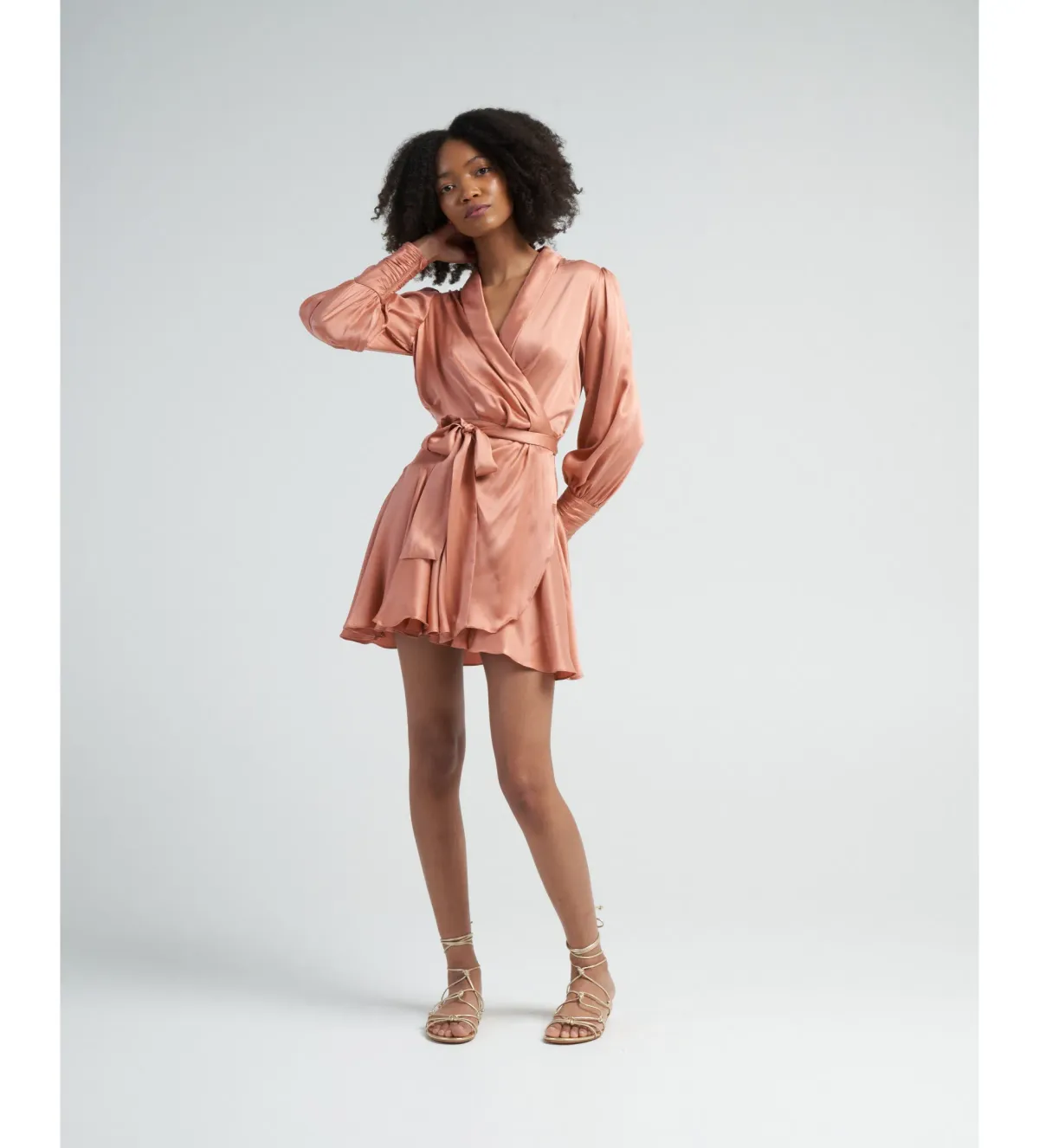 Zimmermann The Silk Wrap Mini Dress in Blush Size 0/Au 8 - Image 1