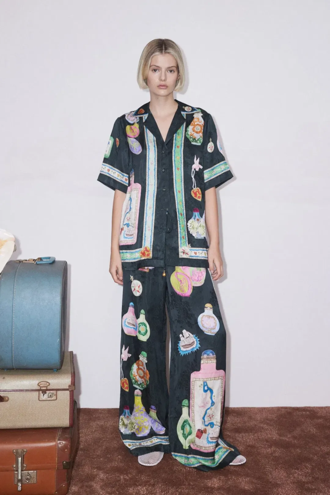 Alemais Royal Set Top and Pants Set Print Size 10 for rent on The Volte - main image