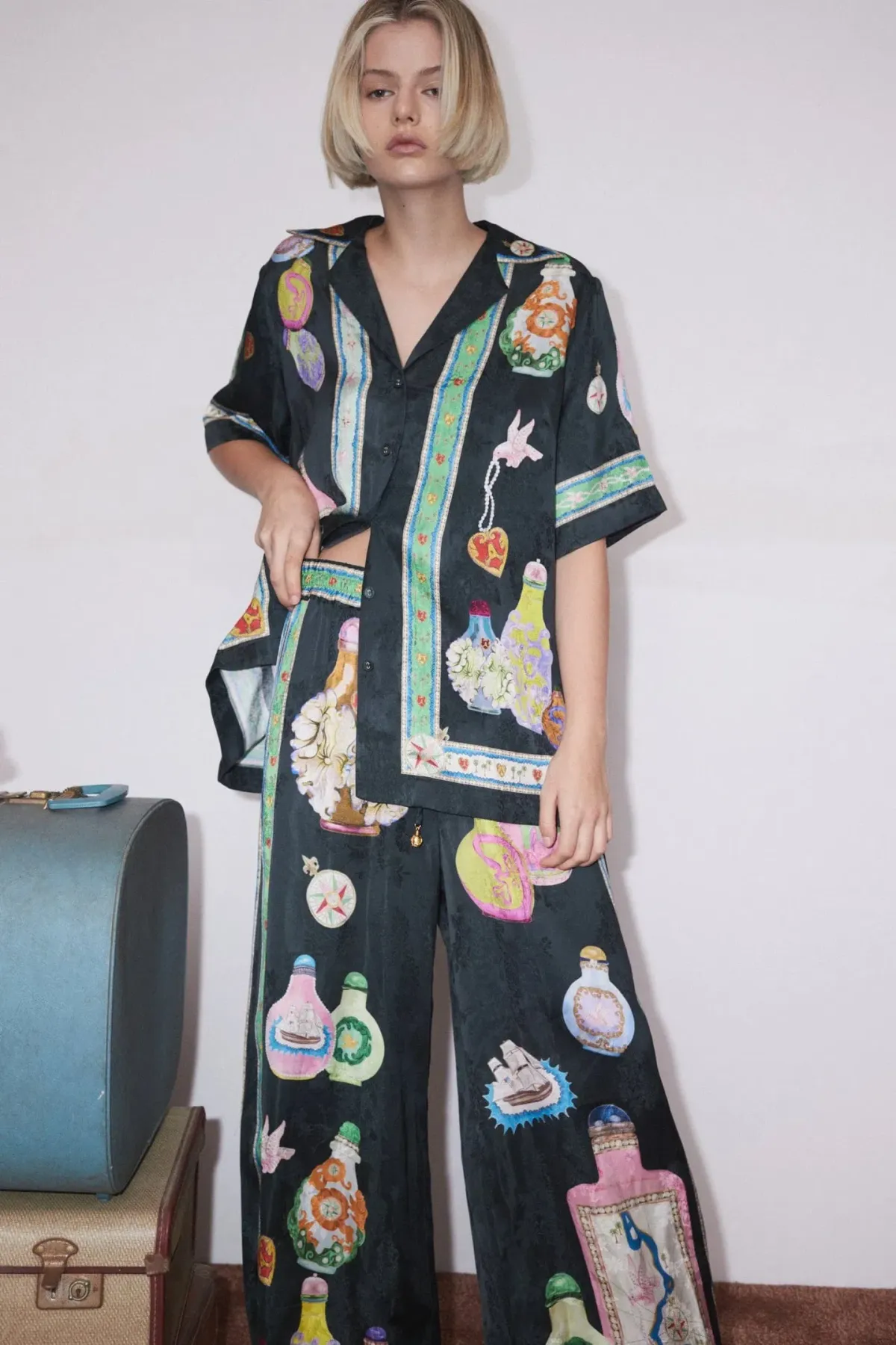 Alemais Royal Set Top and Pants Set Print Size 10 for rent on The Volte - main image