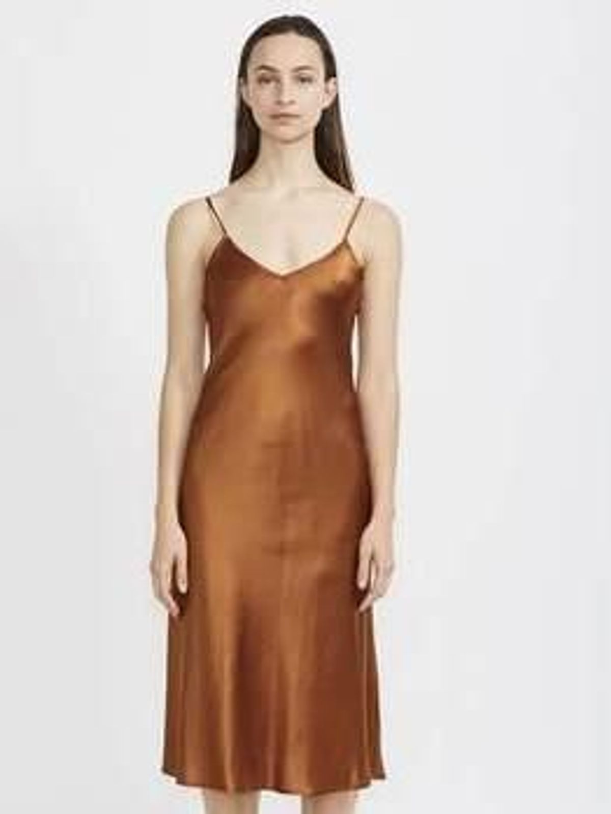 Hansen and Gretel Copper Gold Silk Dress Size 6 for rent on The Volte - main image