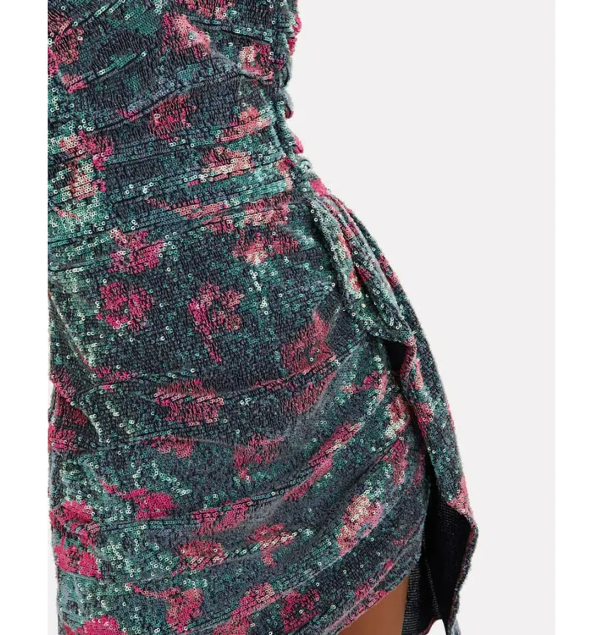 For Love and Lemons Pauline Cosmo Sequin Mini Dress Green Floral Size 10 - Image 3