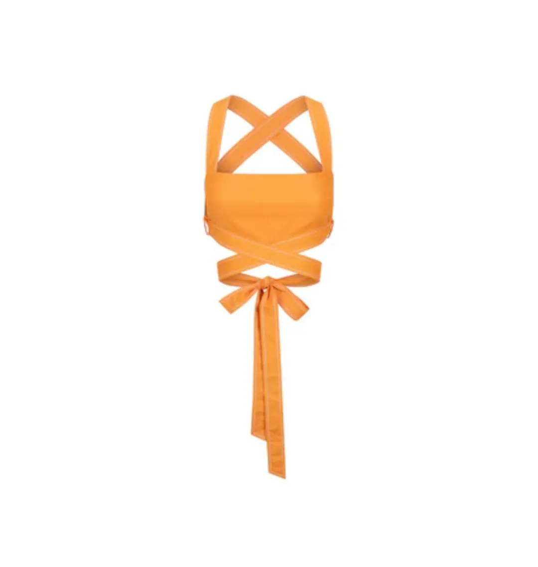 Hansen and Gretel Pepe Cutout Top and Marielle Maxi Skirt Tangerine Size AU 6 for rent on The Volte - main image