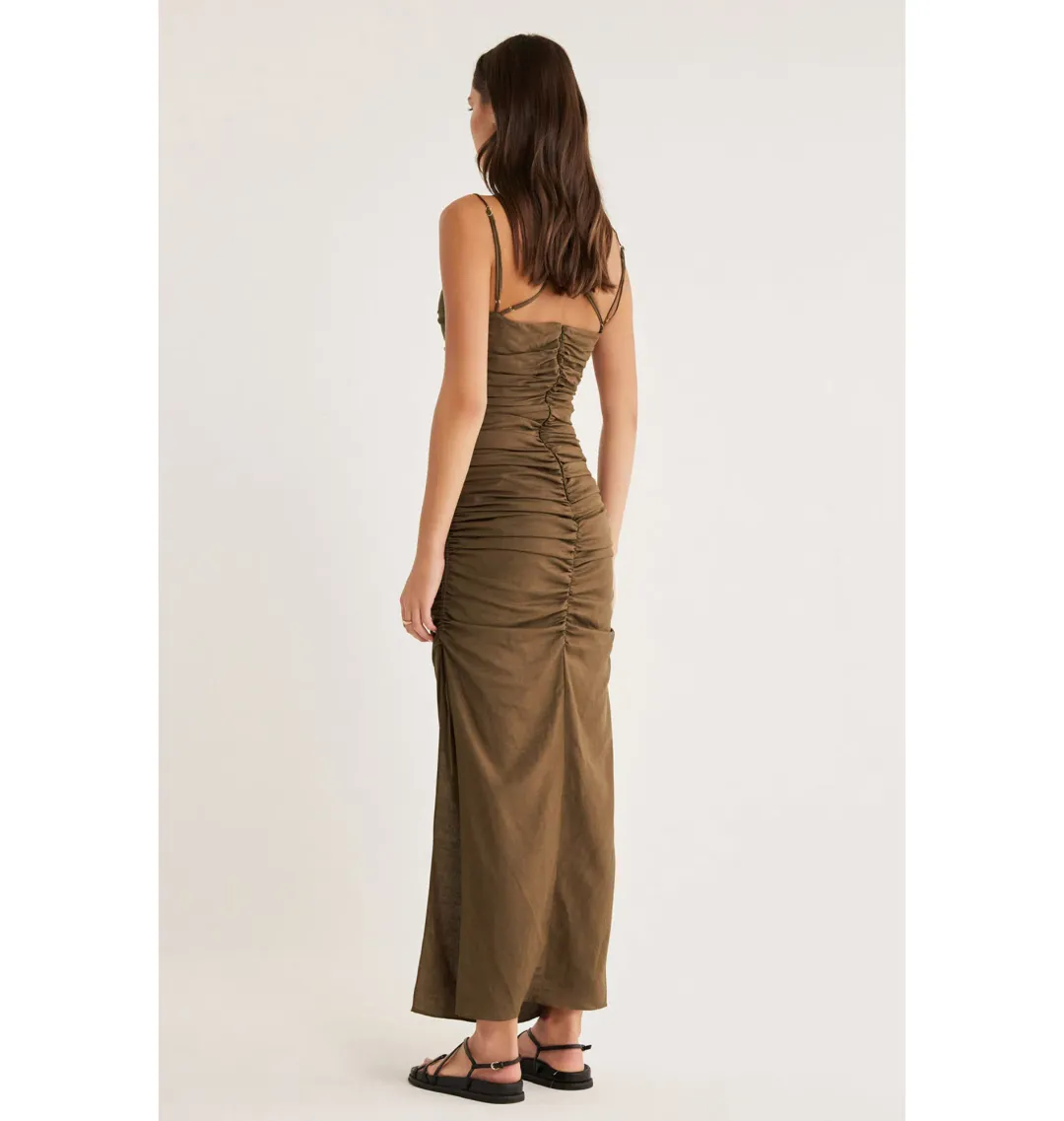 Rumer the Label Mecca Midi Dress in Mocha Size Small / AU 8 for rent on The Volte - main image