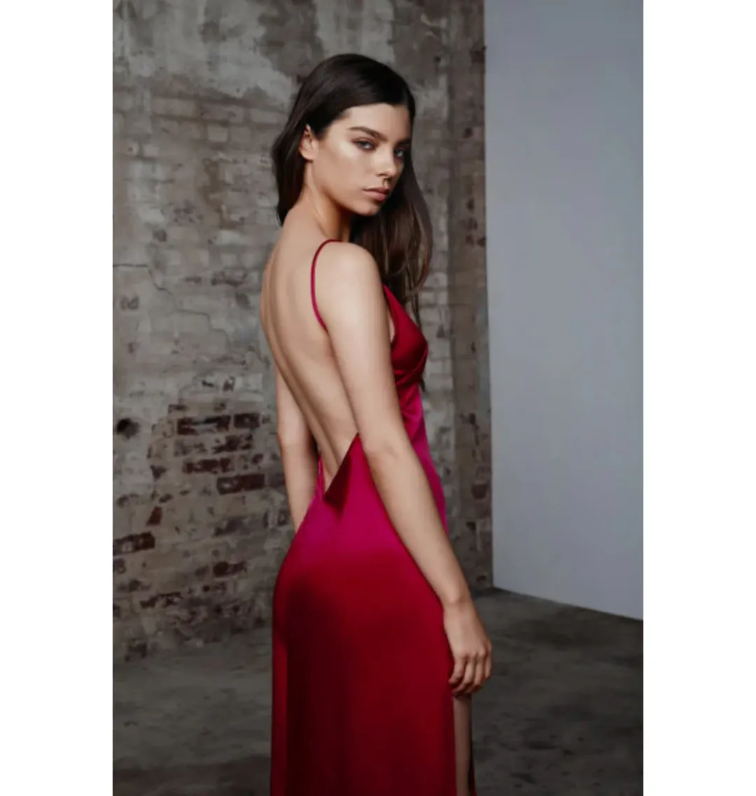 Lexi Akasa Maxi Dress Raspberry Red Size AU 6 for rent on The Volte - main image