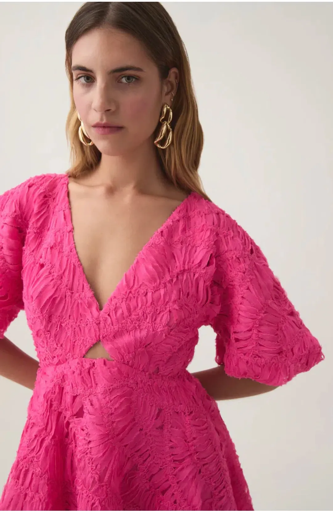 Aje Florential Mini Swing Dress Azalea Pink Size AU 8 for rent on The Volte - main image