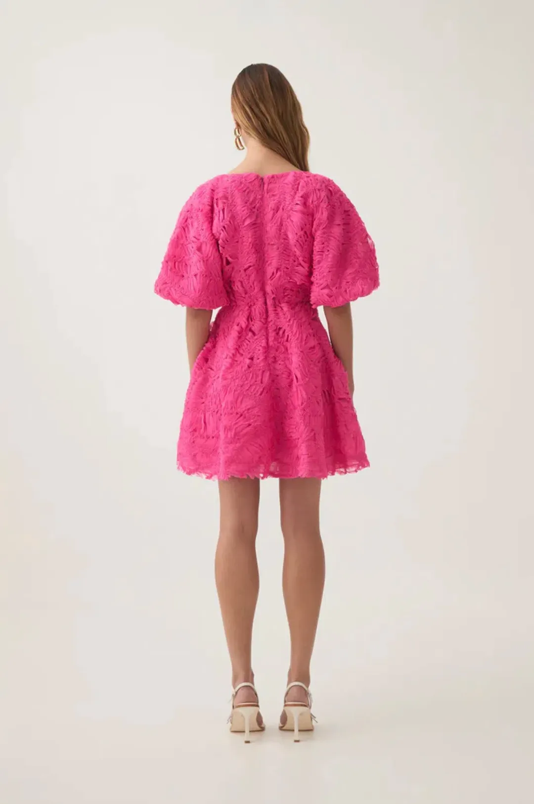 Aje Florential Mini Swing Dress Azalea Pink Size AU 8 for rent on The Volte - main image