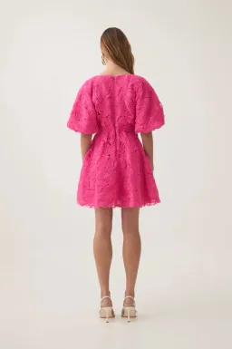 Aje Florential Mini Swing Dress Azalea Pink Size AU 8 for rent on The Volte - image 2