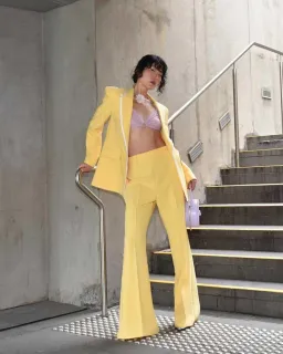 Leo Lin Two-Piece Suit Canary Size 12 for rent on The Volte - image 1