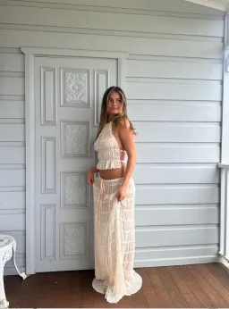 Arcina Ori Juliette Halter Set In Cream Size S / AU 8 for rent on The Volte - image 8