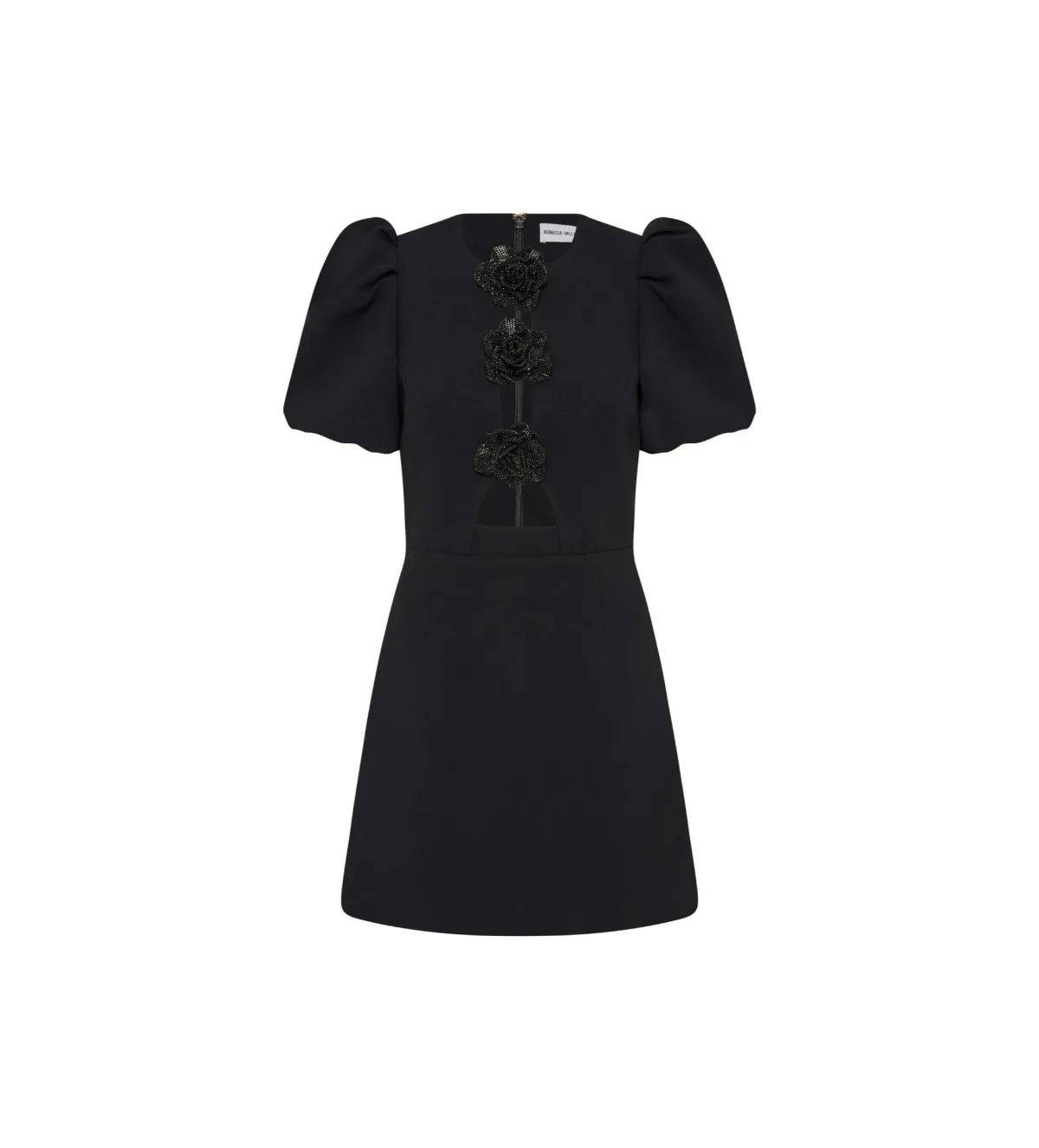 Rebecca Vallance Aubree Flower Mini Dress Black Size 6 - Image 4