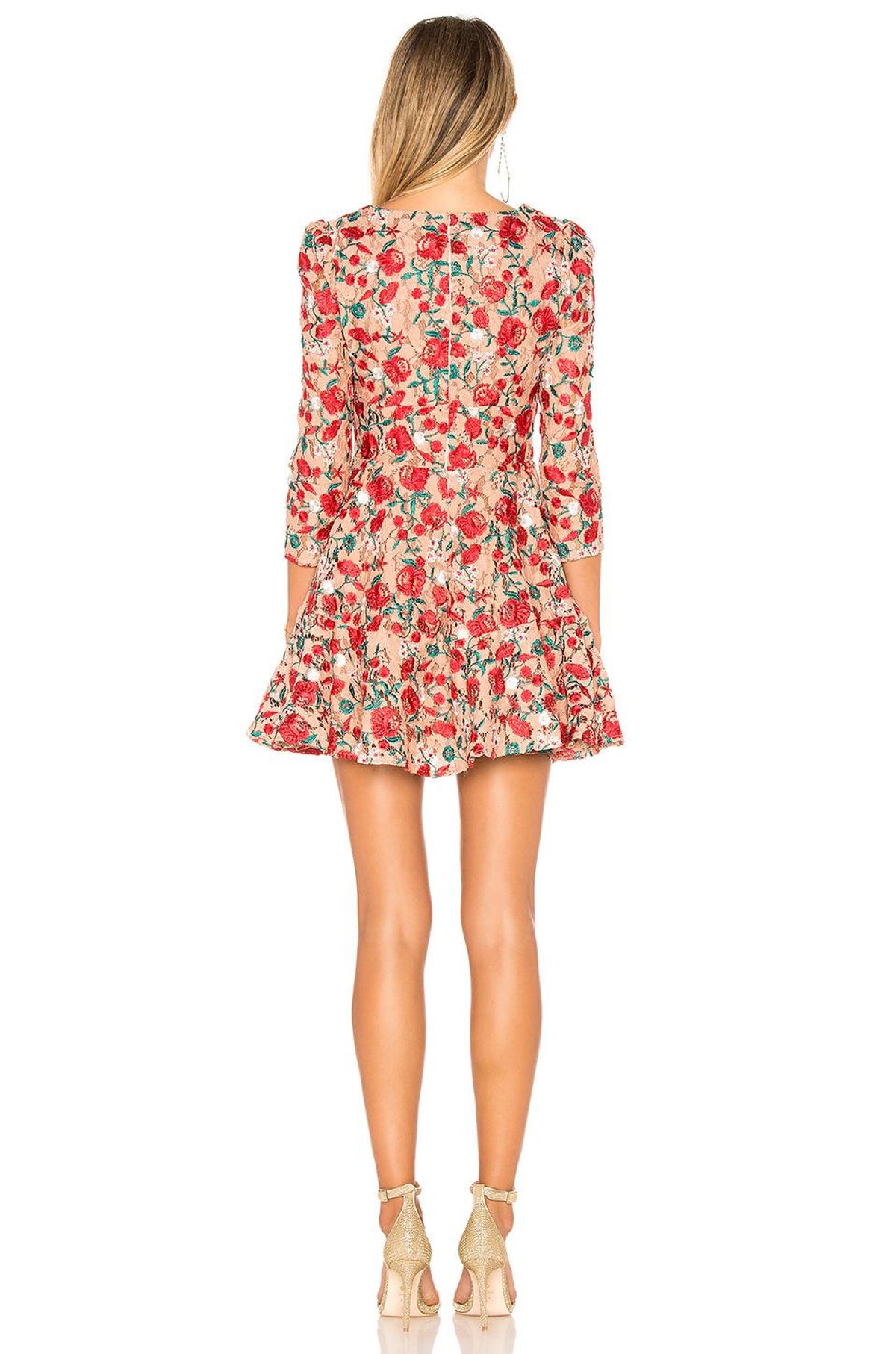 Lovers + Friends Vira Dress Red Floral Size 6 - Image 2