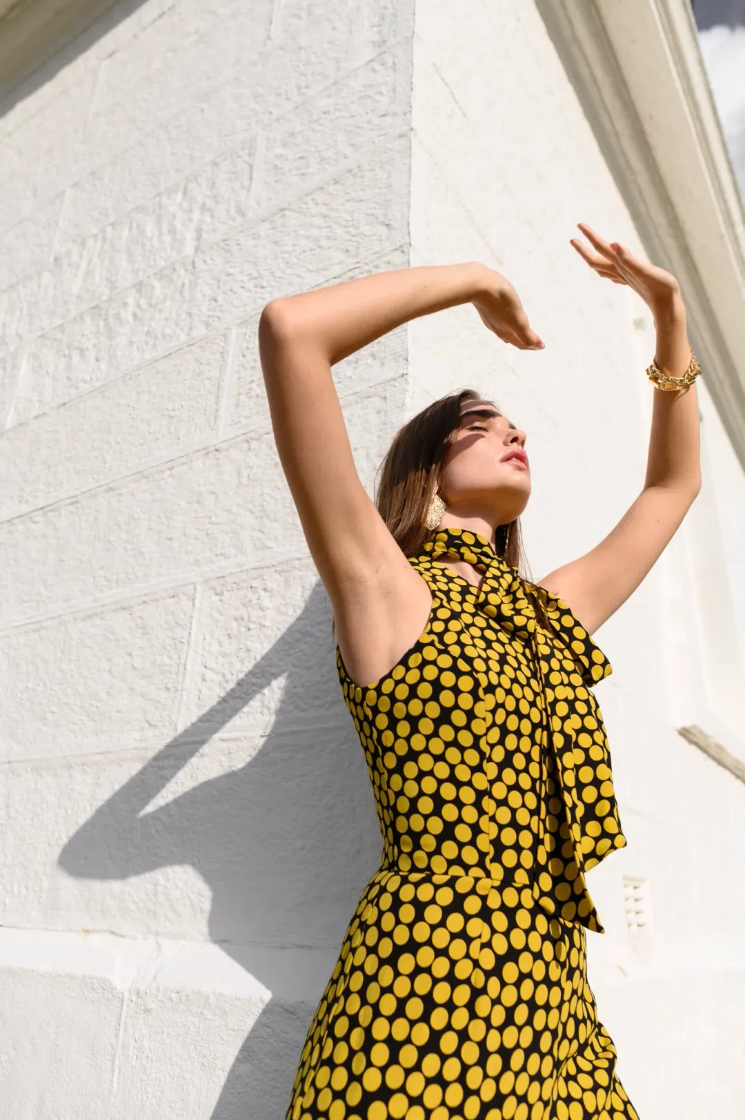 Cue Statement Polkadot Jumpsuit Black/Yellow Size 10 for rent on The Volte - main image