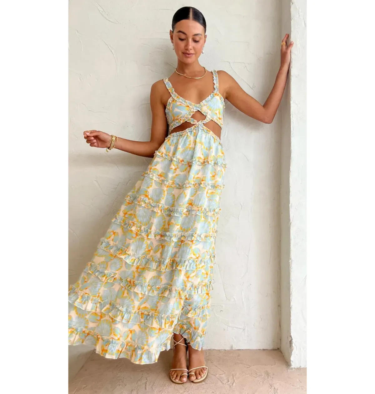 Issy Felix Dress In Pearl Size AU 8 for rent on The Volte - main image