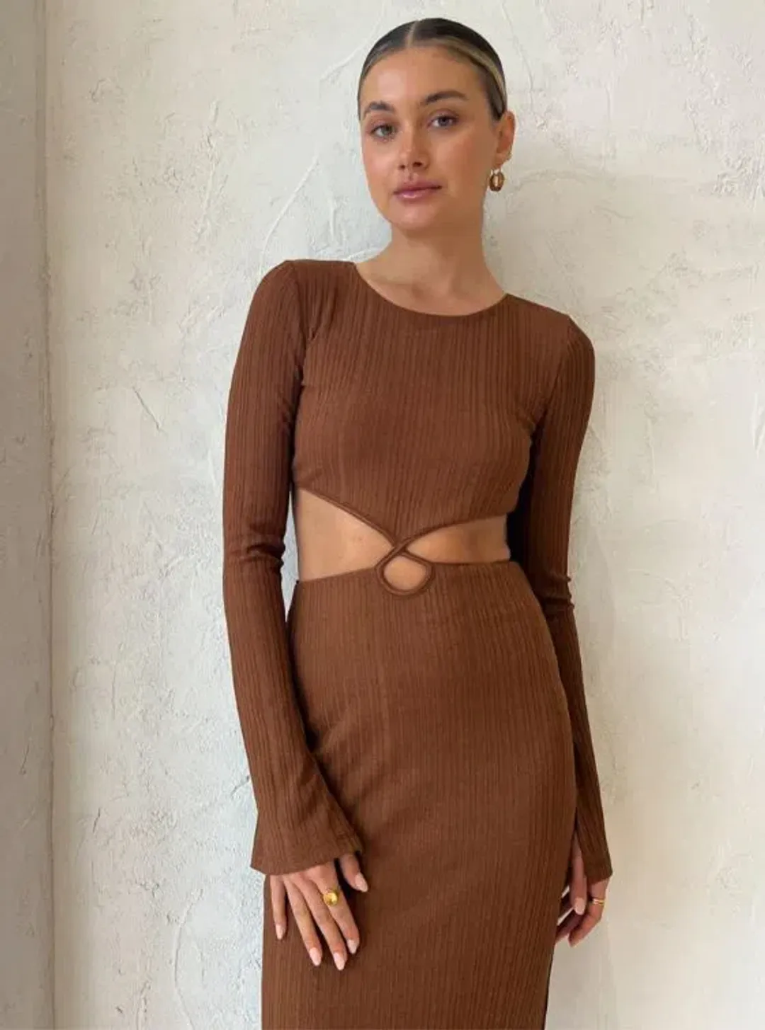 Rumer the Label Oasis LS Midi in Chocolate Size S / AU 8 for rent on The Volte - main image