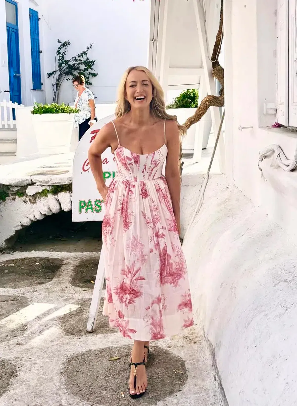 Zimmermann Waverly Corset Midi Dress in Pink Palm Size 0 / AU 8 for rent on The Volte - main image