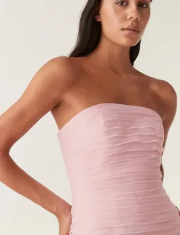 Aje Soundscape Maxi Dress in Chalk Pink Size AU 12 for rent on The Volte - image 3