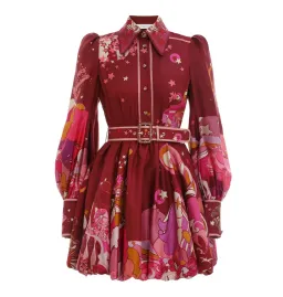 Zimmermann Concert Bubble Shirt Dress in Plum Collage Size 2 / AU 12 for rent on The Volte - image 4
