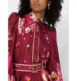 Zimmermann Concert Bubble Shirt Dress in Plum Collage Size 2 / AU 12 for rent on The Volte - image 3