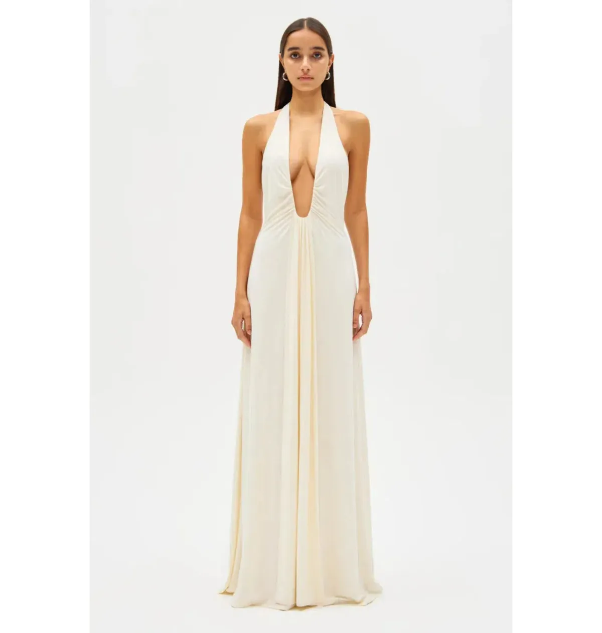 MISHA Jennifer Cupro Maxi Dress Ivory Size 6/XS - Image 1