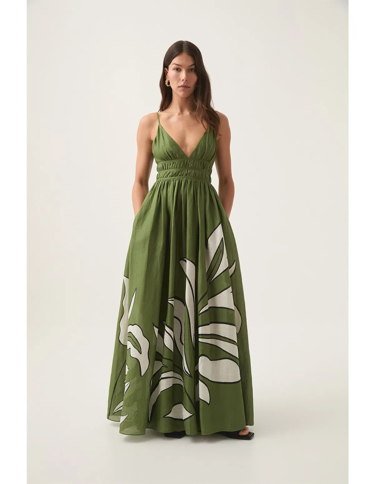 Aje Planetary Maxi Dress in Abstract Fern Size AU 8 - Image 1