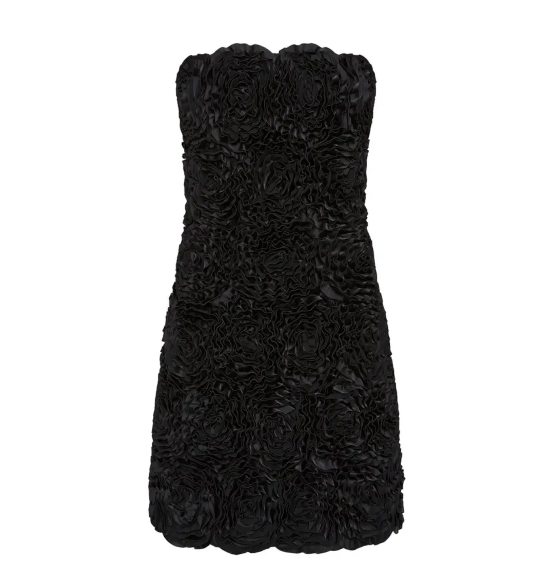 Aje Gazer Rosette Dress Black Size AU 8 for rent on The Volte - main image