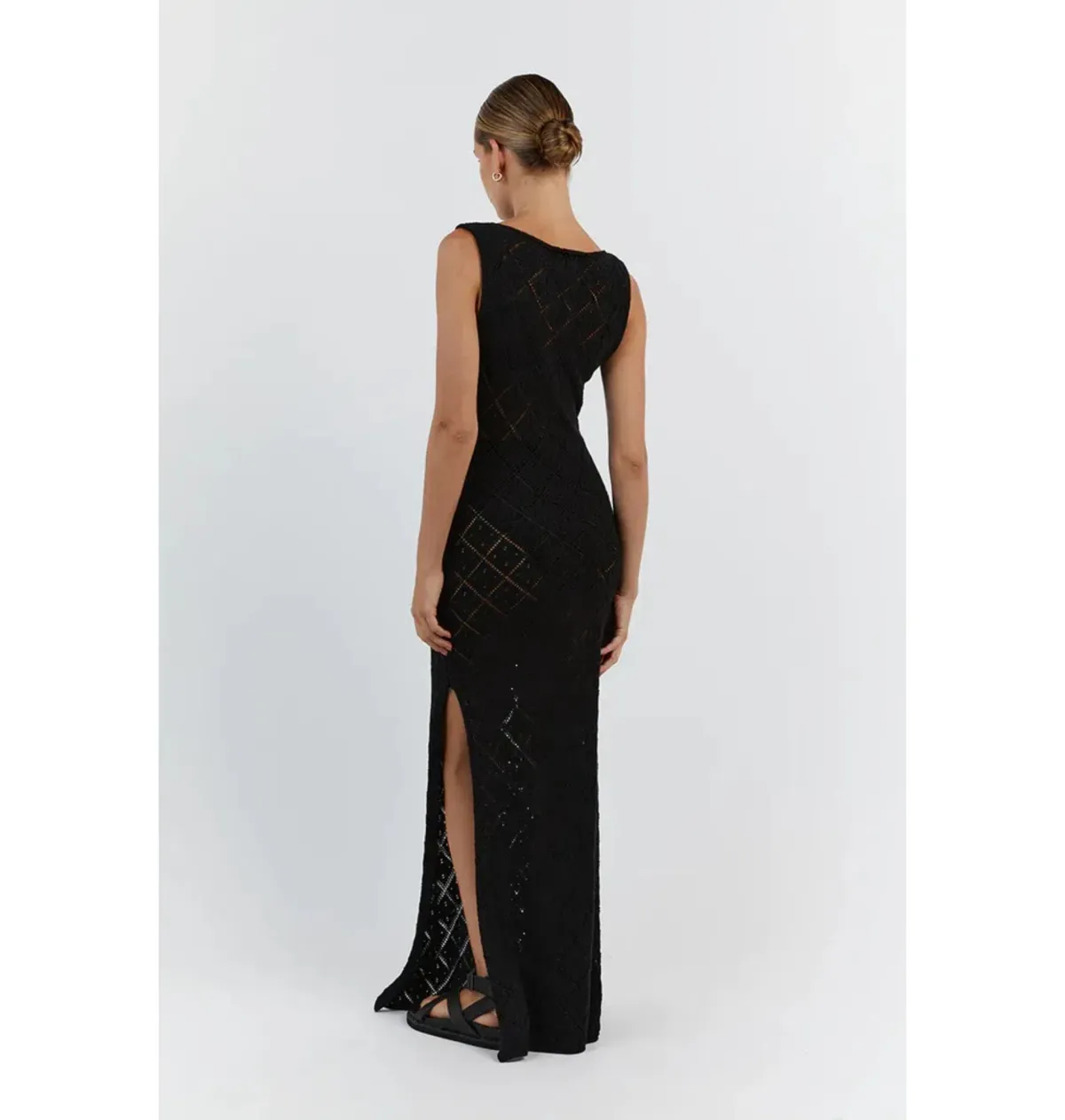 Dissh Sorrento Crochet Dress Black Size AU 10 - Image 3