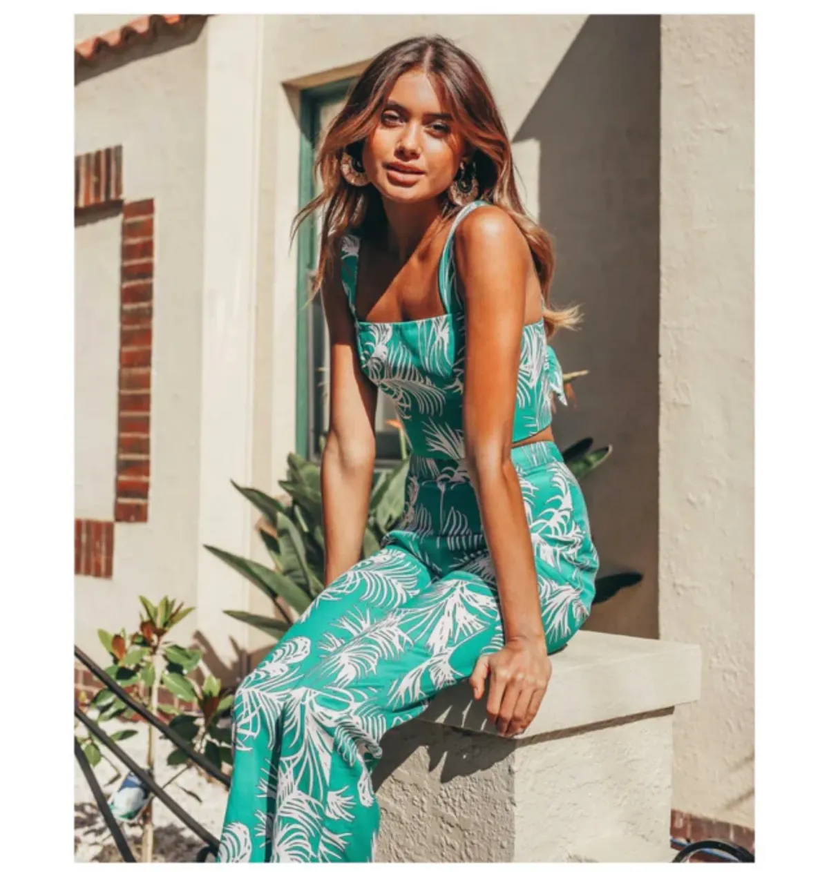 Kookai Manilla Top Size AU 8 and Pants Size AU 10 Set Green - Image 2
