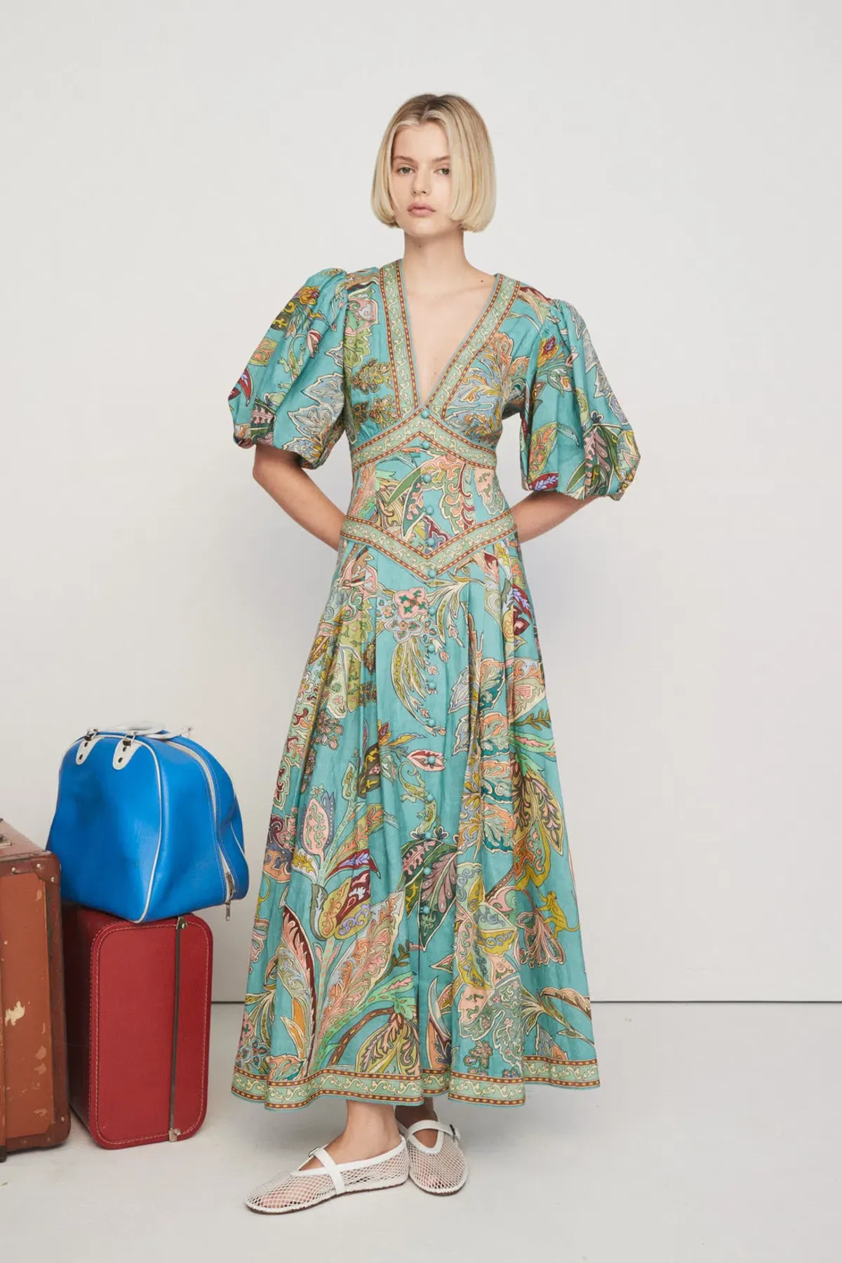 Alemais Franca Midi Dress Print Size AU 10 - Image 1