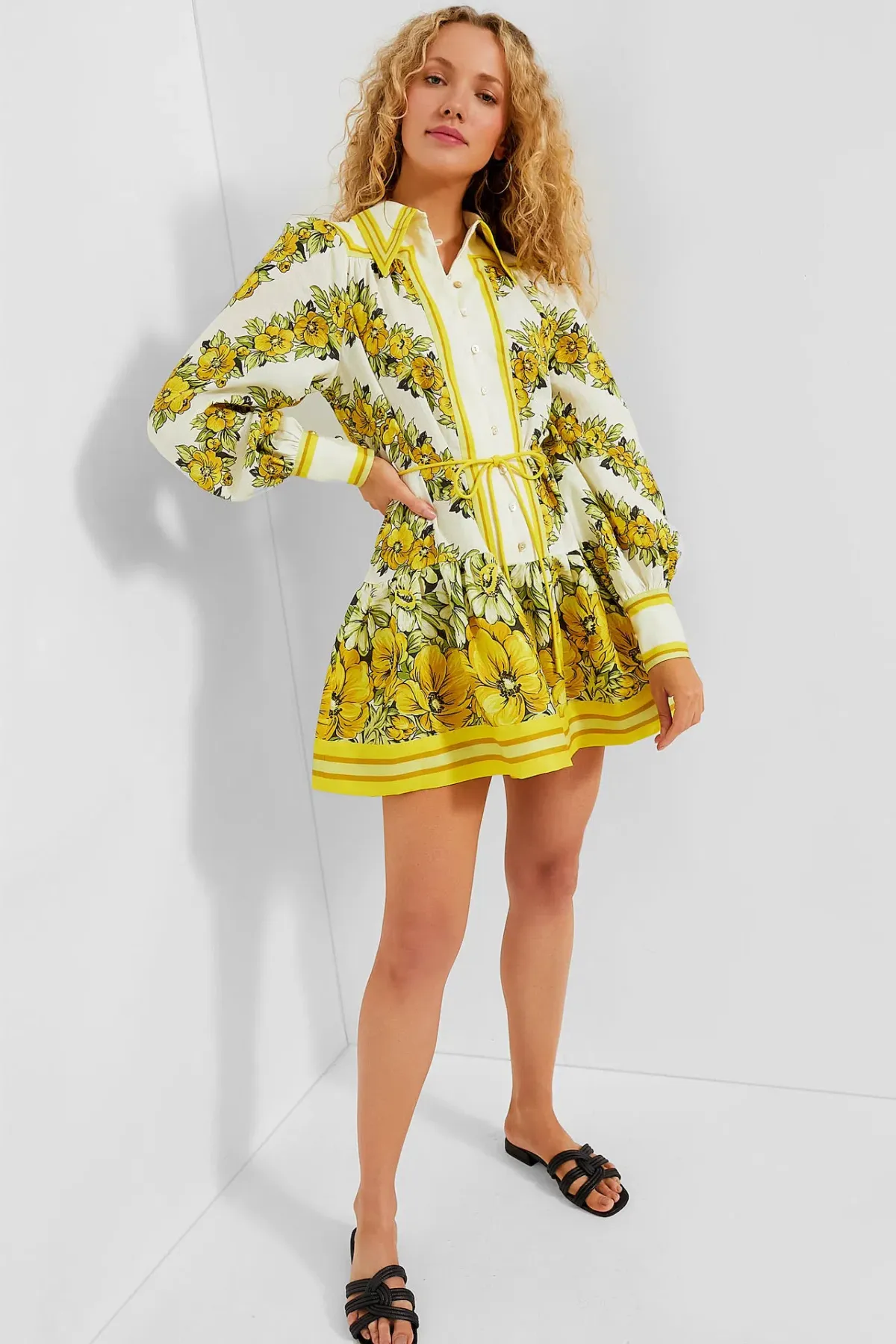 Alemais Gisela Mini Dress Yellow Floral Size 4 AU / 0 US - Image 6