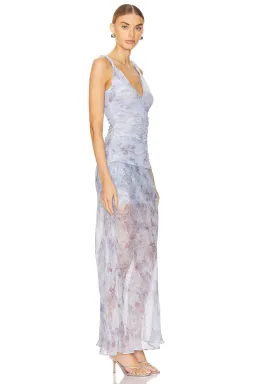 Bec & Bridge Danica V Neck Maxi Dress Chambray Rose Blue Size 10 for rent on The Volte - image 4