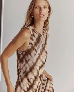 Dissh Gabi Tie Dye Viscose Midi Dress Lilac Size 6 for rent on The Volte - image 2