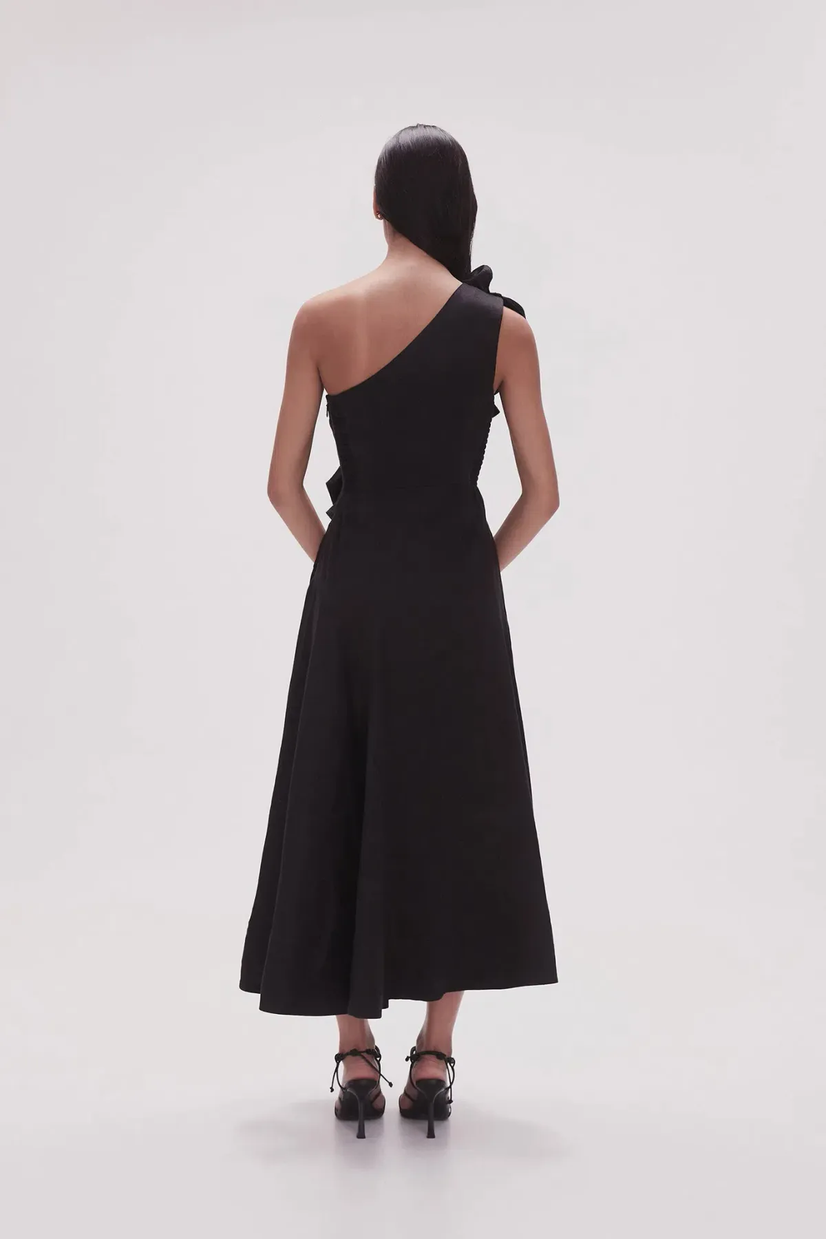Aje Adelia Ruffle Midi Dress Black Size 16 - Image 2