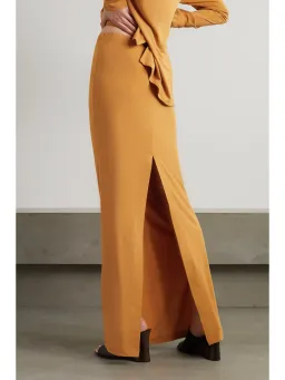 Christopher Esber Buckled Cutout Jersey Maxi Skirt Caramel Size 6 for rent on The Volte - image 2