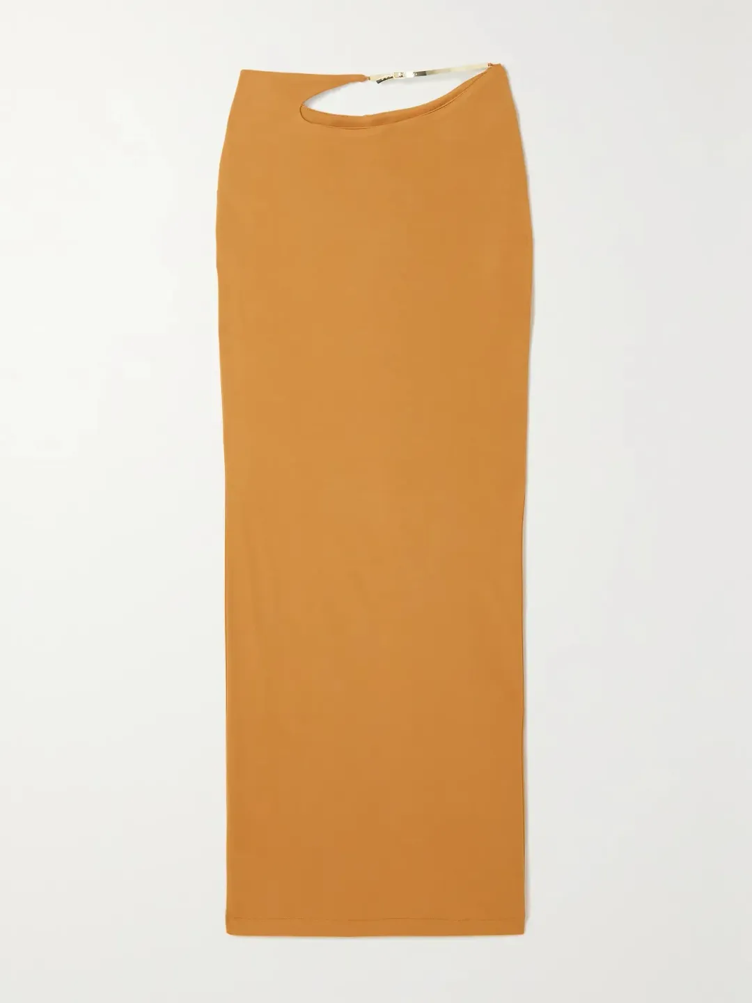 Christopher Esber Buckled Cutout Jersey Maxi Skirt Caramel Size 6 for rent on The Volte - main image