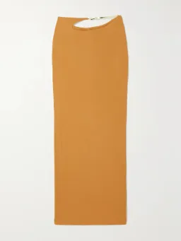 Christopher Esber Buckled Cutout Jersey Maxi Skirt Caramel Size 6 for rent on The Volte - image 3