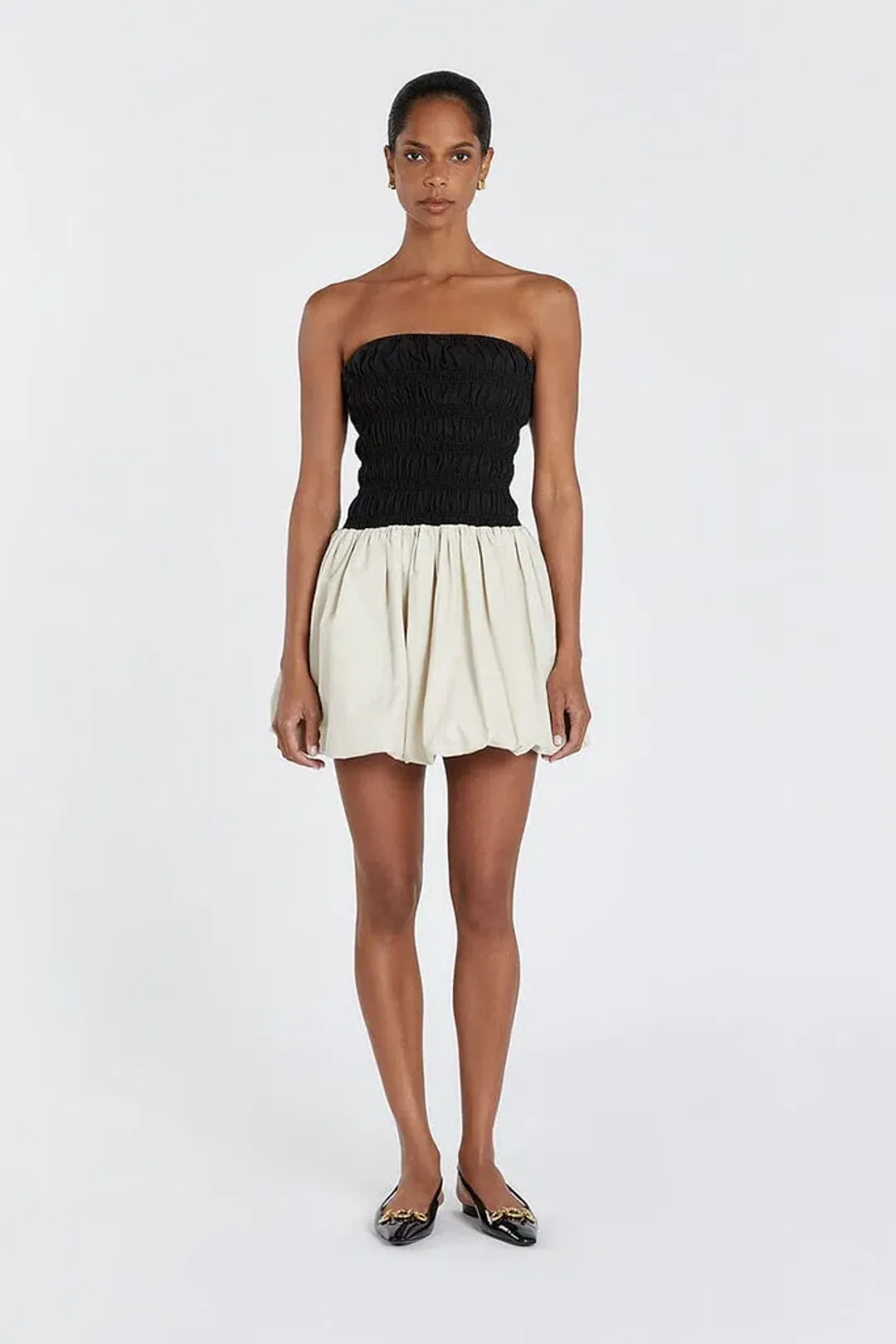 DISSH Stevie Mini Dress Black/Stone Size XS / AU 6 for rent on The Volte - main image