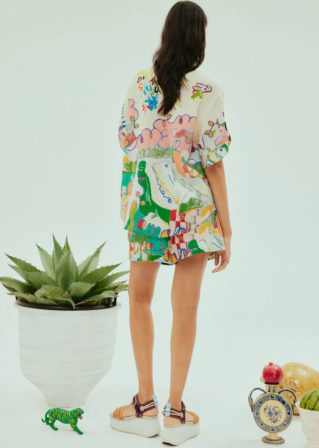 Alemais Nadia Shirt and Short Set Print Size 8 for rent on The Volte - main image