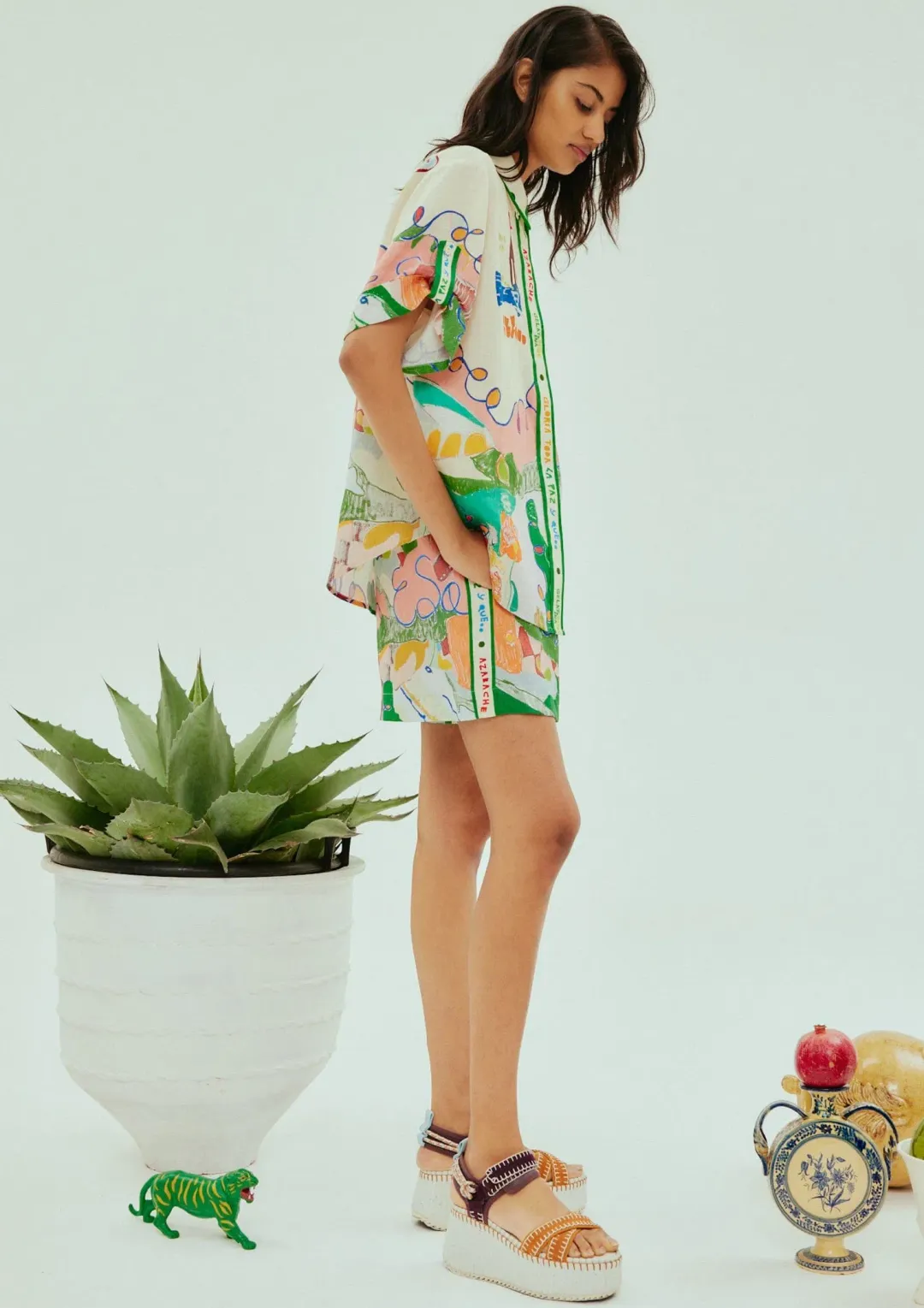 Alemais Nadia Shirt and Short Set Print Size 8 for rent on The Volte - main image