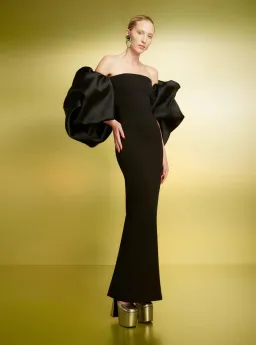 Solace London Pia Maxi Dress Gown Black Size 12 for rent on The Volte - image 1